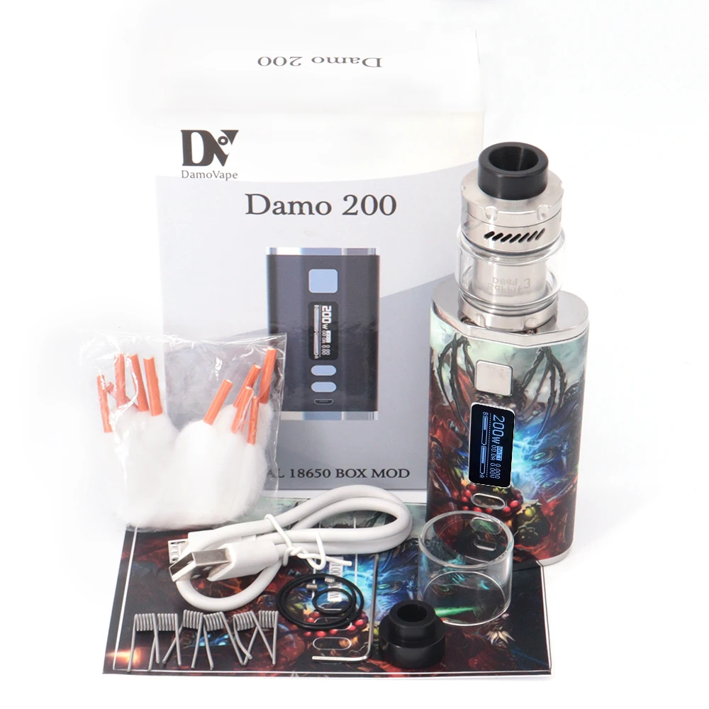 Vape Box Mod مع أرنب ميت 3 ، طقم بادئ هيئة الطرق والمواصلات ، بطارية 4400mAh البخاخة ، شاشة OLED ، Vaper Vaper ، 25 مللي متر ، 3.5 مللي ، 5.5 مللي ، 200 واط