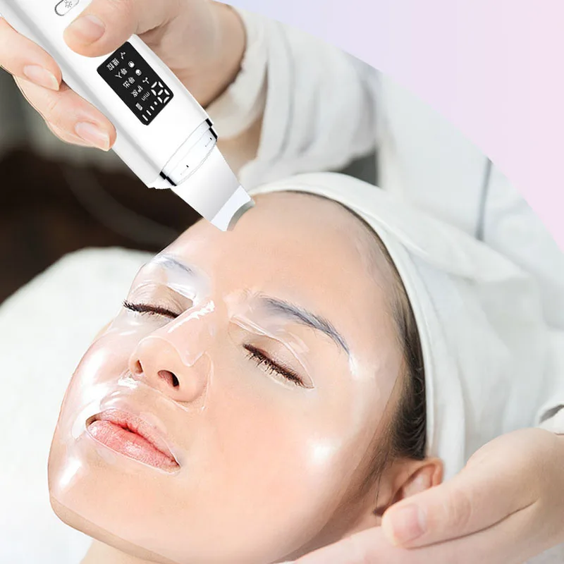 EMS بالموجات فوق الصوتية الجلد الغسيل الاهتزاز الوجه ملعقة مزيل الرؤوس السوداء مجرفة نظيفة التجويف تقشير الوجه رفع العناية بالبشرة #4