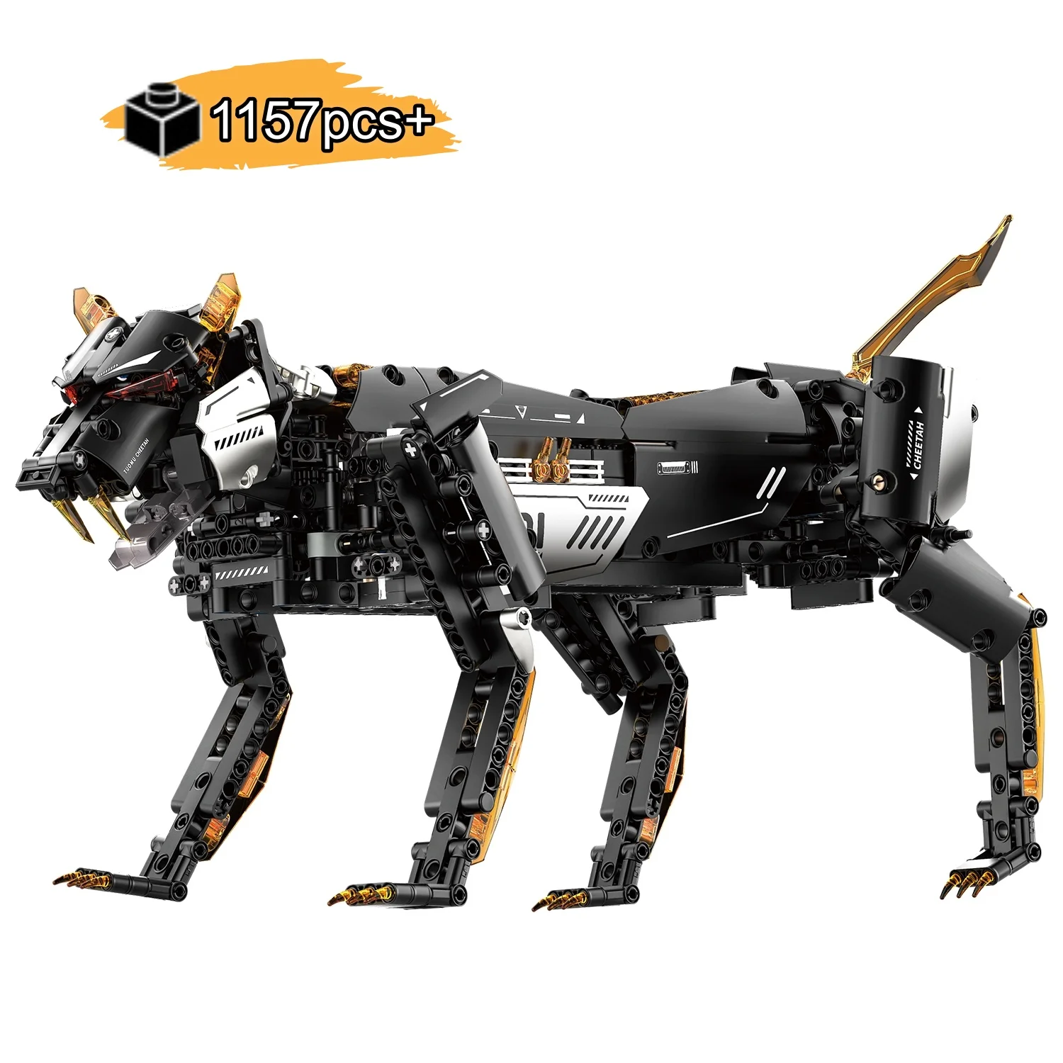 

1157PCS Mechanical leopard Animal Building Blocks Model Electric MOC Assembly Decorations For Kids birthday Christmas gifts