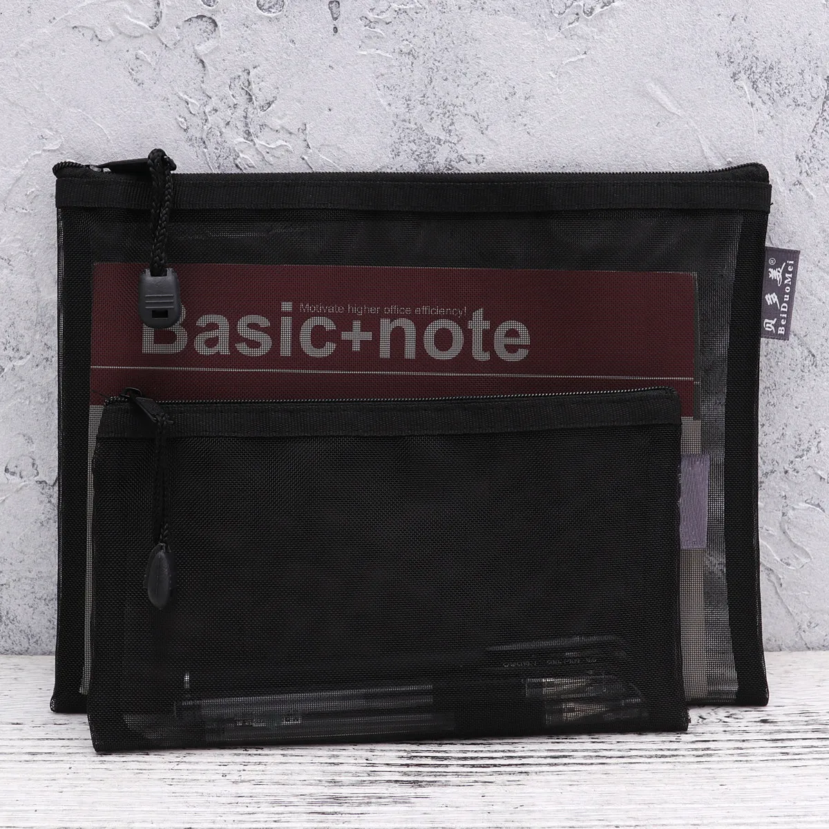 

6Pcs File Bag Mesh Stationery Organizer A5 A6 Size Reusable Zipper Closure Pouch for Office School Storage