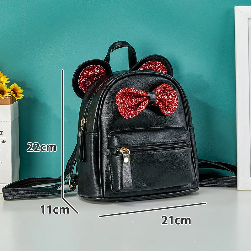 Backpack for Girls 2023 New Fashion Cute Sweet Bowknot Sequins Bling Playful Fashion All-match Korean Version Casual Bags