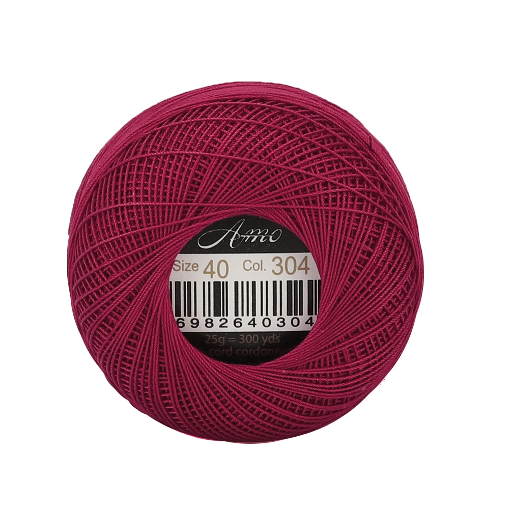 Größe 40, doppelt merzerisierter Häkelgarn aus ägyptischer Baumwolle, perfekt für Occhi-Projekt, 25-Gramm-Kugel, 300 Yards, 56 Farben erhältlich