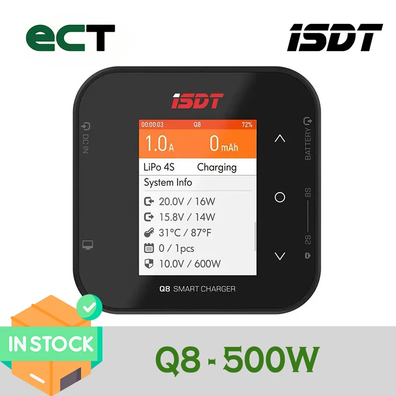 

ISDT Q8 500W 20A 2-8S Pocket Lipo Battery Balance smart Charger for Lilon LiPo LiHV NiMH Pb RC Models DIY