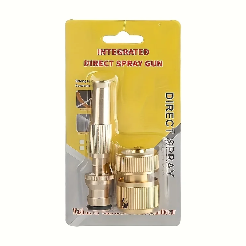 2Pcs High-Pressure Water Gun Nozzles with Quick Connectors - Adjustable Garden Hose Nozzles, 3/4" Threaded Aluminum Car Wash Nozzles, Durable and Easy to Use, Suitable for Home and Vehicle Cleaning, Hose Nozzles