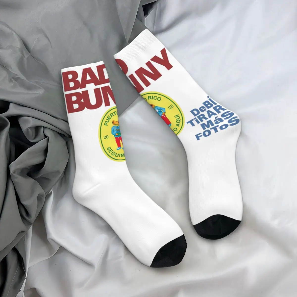 

Носки Bads Bunnys Debi Tirar Mas Fotos DTMF для мужчин и женщин, забавные носки из полиэстера, весна-лето, осень-зима, чулки в подарок