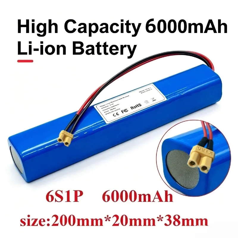 21.6V 5000mAh 6S1P Rechargeable Li-ion Battery, Large High-Capacity Stable Long Lasting Power for Outdoor Garden Equipment