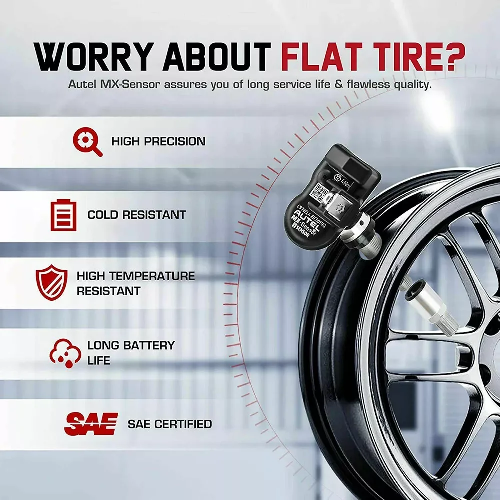 Autel MX Sensor 433 315MHZ TPMS, alat perbaikan ban bantalan MaxiTPMS penguji Monitor tekanan ban pemrograman MX-Sensor