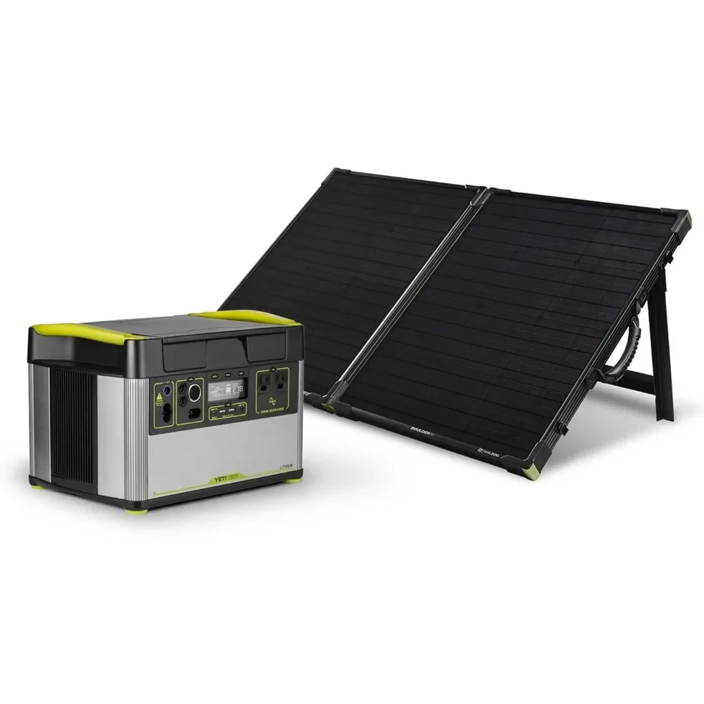 

Portable Power Station,w/ 1,516 Watt Hours Battery Capacity, USB Ports & AC Inverter, Includes Boulder 100 Briefcase Solar Panel