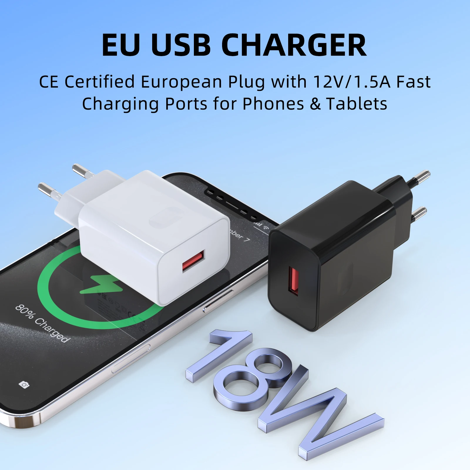 Home Office Vivo - EU 18W QC3.0 เครื่องชาร์จติดผนัง USB แบบเร็วสำหรับไอโฟน,