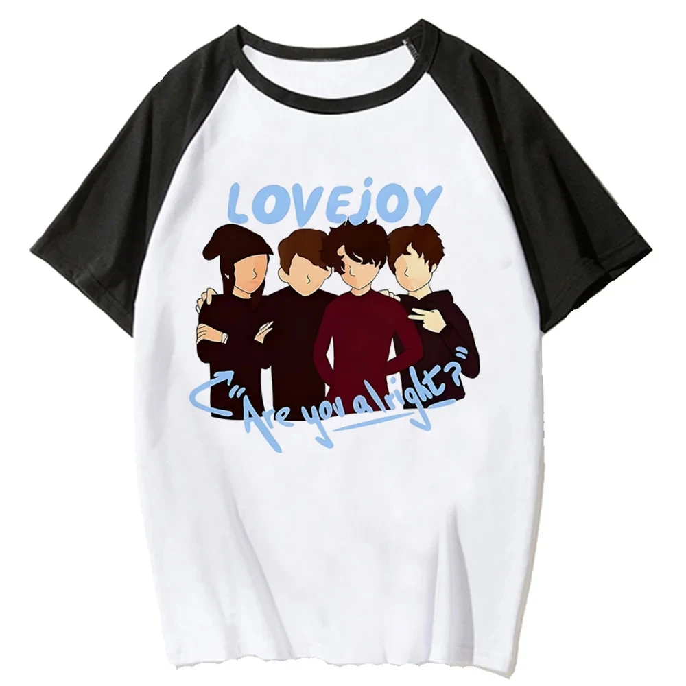 Lovejoy Top Women Manga Japanese Y2K Tee Female Summer Raglan Sleeve Harajuku Casual Short Sleeve Tee Fashion Streetwear