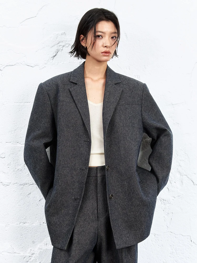 

Loebig, винтажный костюм оригинального дизайна, джет, свободные широкие брюки с высокой талией, комплект из двух предметов, женская модная повседневная рабочая одежда