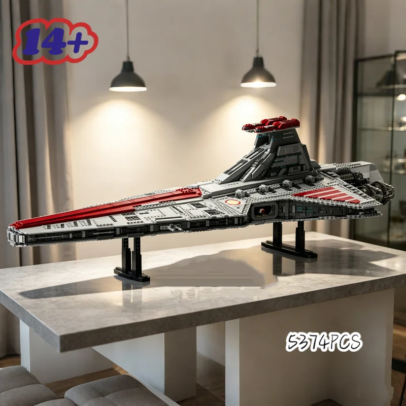 Hot Collectors Edition 5374PCS Class Republic Attacks Cruiser Bricks Biggest Venator Building Blocks Toys for Festival Gifts