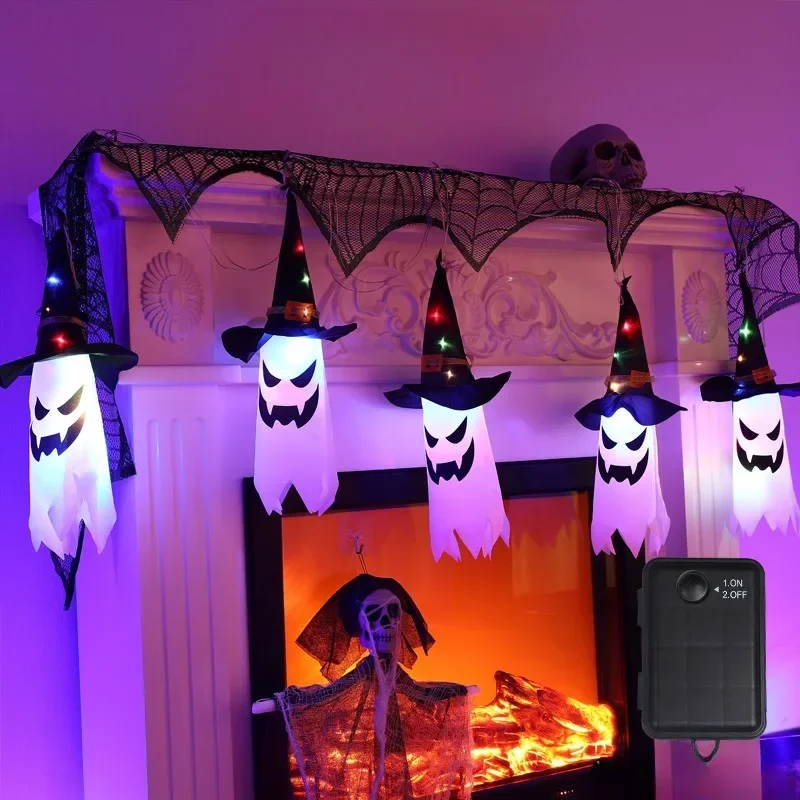 Halloween Glow Screaming Ghost LED Lanterns Ghost Festival Scene Decoration Props Room Atmosphere Pendant Lights