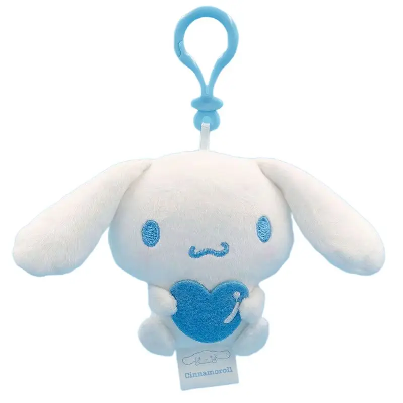 Cerca de 10cm kawaii sanrio olá kitty melodia kuromi abraço amor boneca brinquedo presentes de natal pingente bonito chaveiro de pelúcia saco pingente