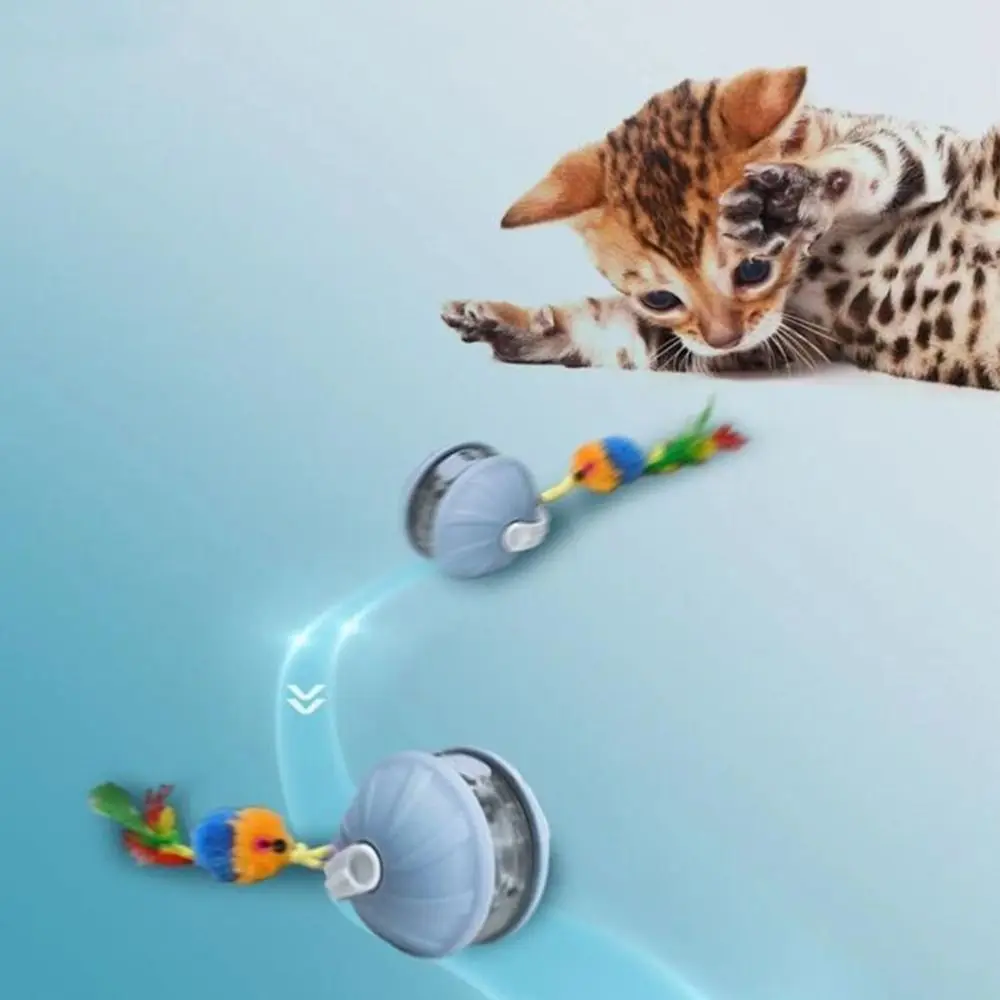 

USB Rechargeable Infrared Automatic Rolling Ball Detachable Cord Interactive Automatic Teasing Cat Toys Imitate Mouse