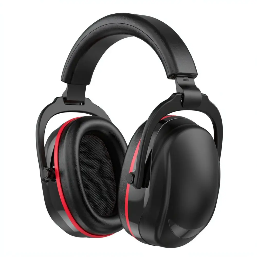 Noise Cancelling Ear Muffs Adjustable Headband Hearing Protection For Sleep Study Work Comfortable Soft Silicone Black Gear