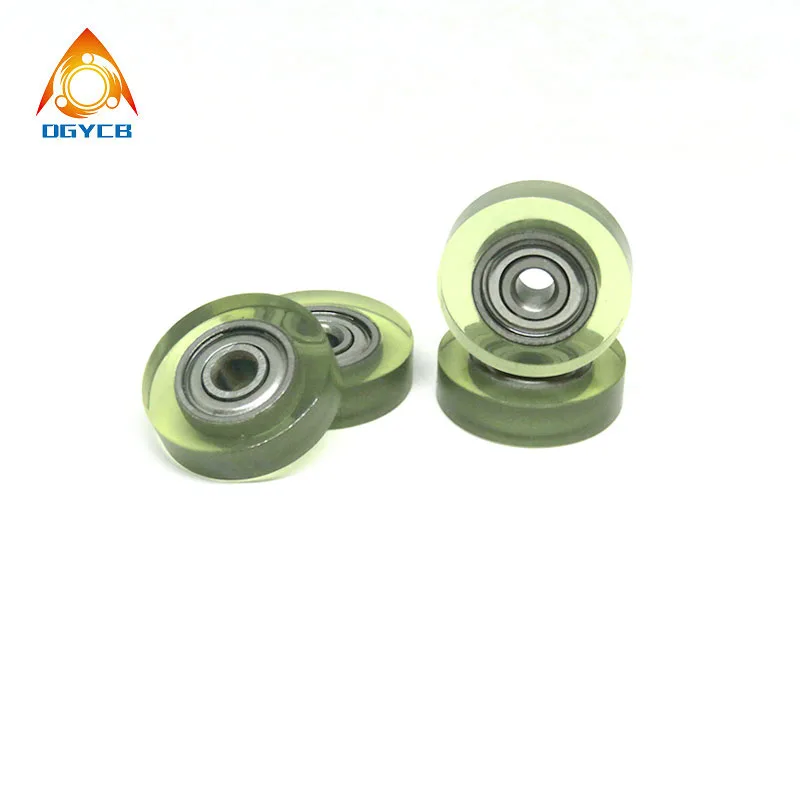 1pcs Polyurethane Pulley Wheel 3x15x4 PU62315-4 PU Coated Bearing Roller 3*15*4 Plastic Bearing 15mm Diameter 3mm Hole