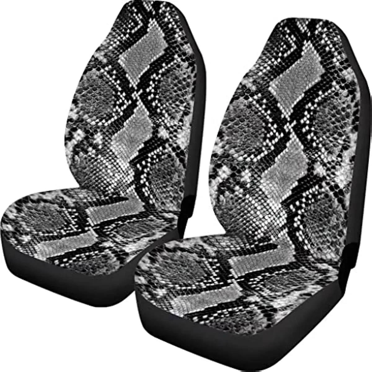 Allinterest Car Seat Cover Universal 2pc Front Car Seat Snake Skin Pattern Printing Covers Protectors for Most Car Truck SUV Van