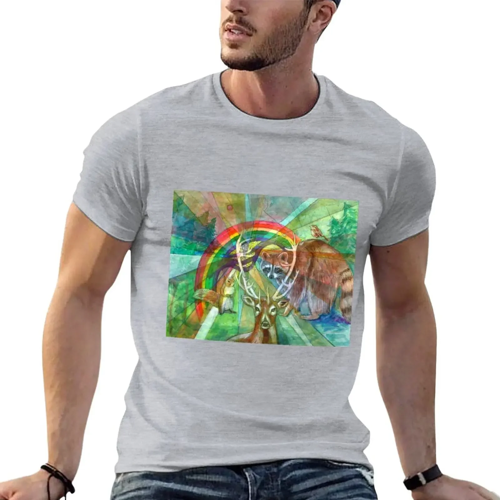 The Rainbow Cocoon T-Shirt oversizeds for a boy graphics men workout shirt