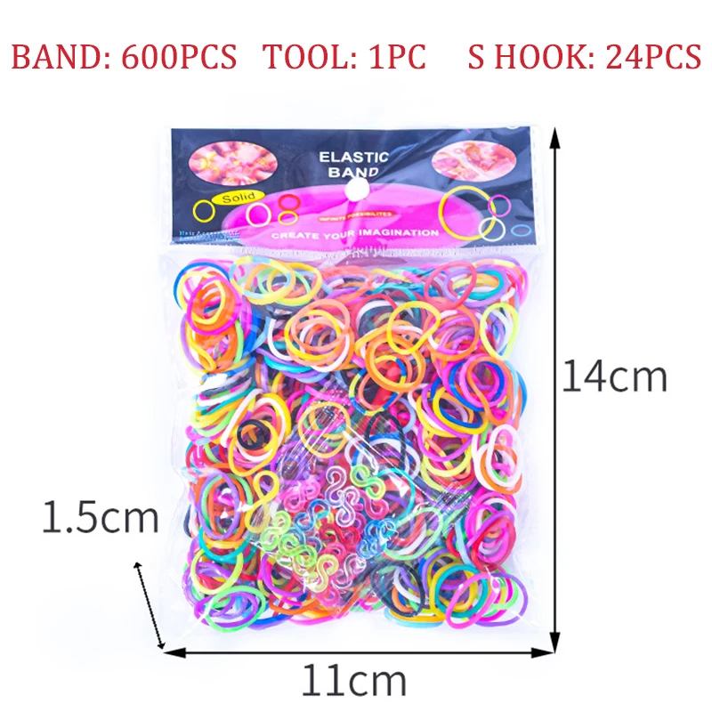 Loom Rubber Band Bracelet Making Kit, Weaving DIY Crafting Tools, 4Pcs Crochet Hooks para fazer jóias, 600Pcs