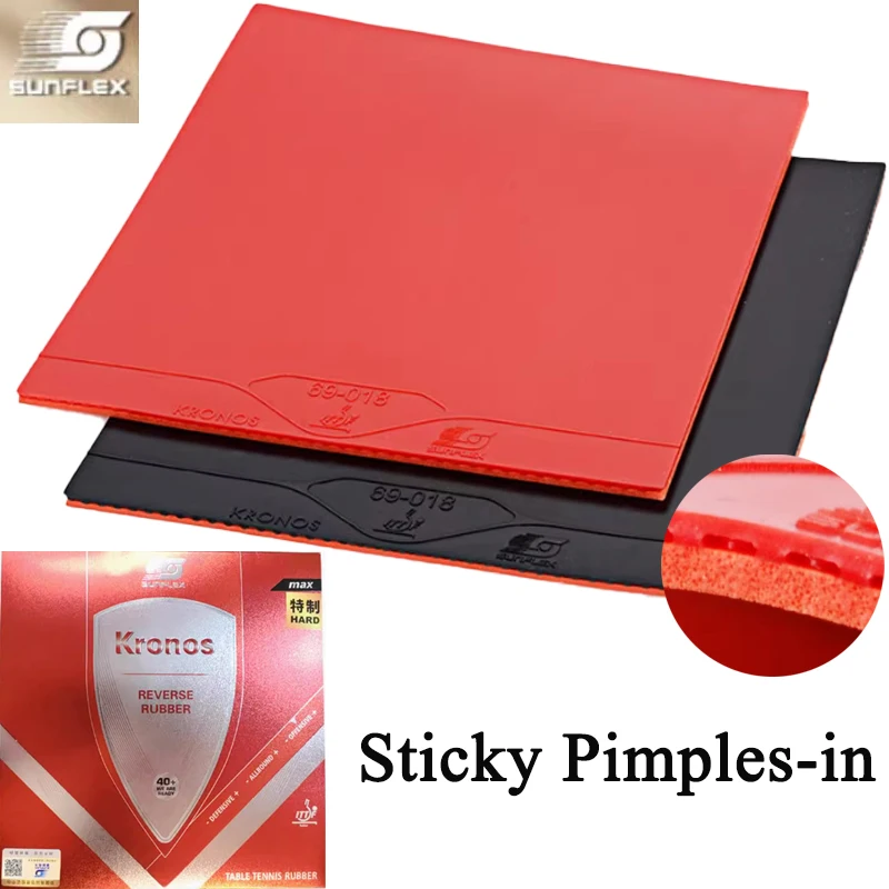 

SUNFLEX KRONOS Table Tennis Rubber Sheet Sticky Pimples-in Medium Hard /Soft Attack Ping Pong Rubber with Sponge ITTF Approved