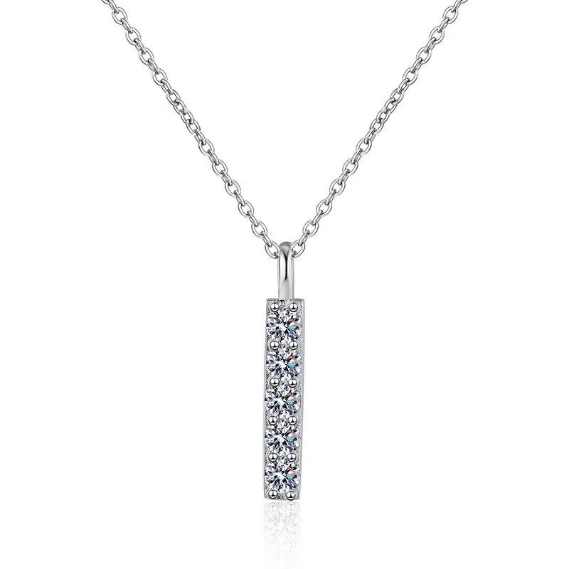Platinum PT950 18K Gold Necklace Women's Full Diamond Light Luxury Niche Korean Version Collarbone Chain 0.5carat Necklace