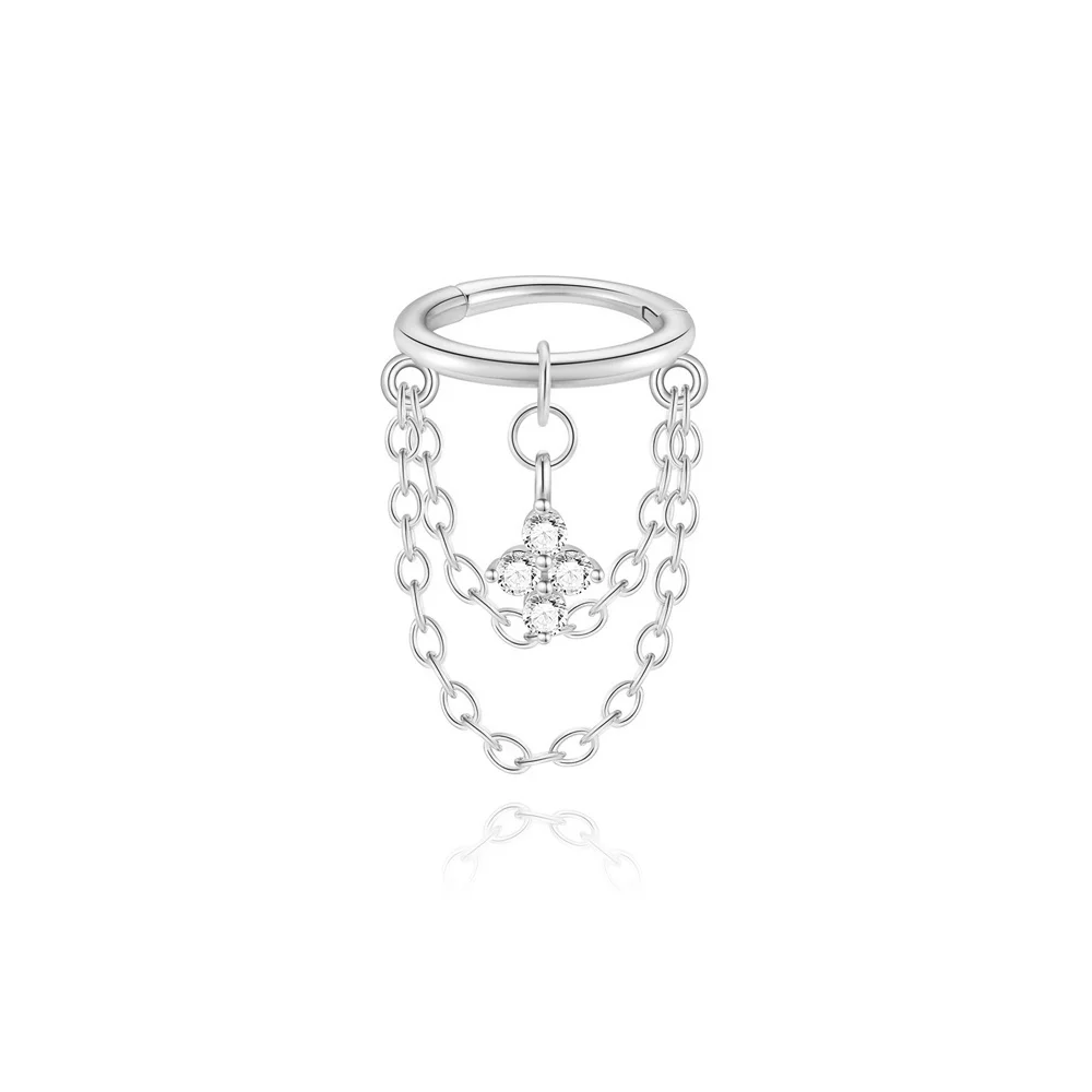 CANNER 1 STÜCK 925 Sterling Silber Achtzackiger Stern CZ Piercing Ohrring Für Frauen Ins Quaste Kette Stud Ohrring Party Edlen Schmuck