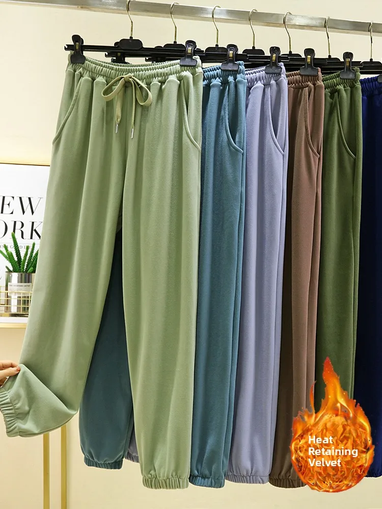 

Двусторонние брюки Fce Thiened с прямыми штанинами, мужские зимние теплые брюки, повседневная свободная верхняя одежда, домашние удобные брюки