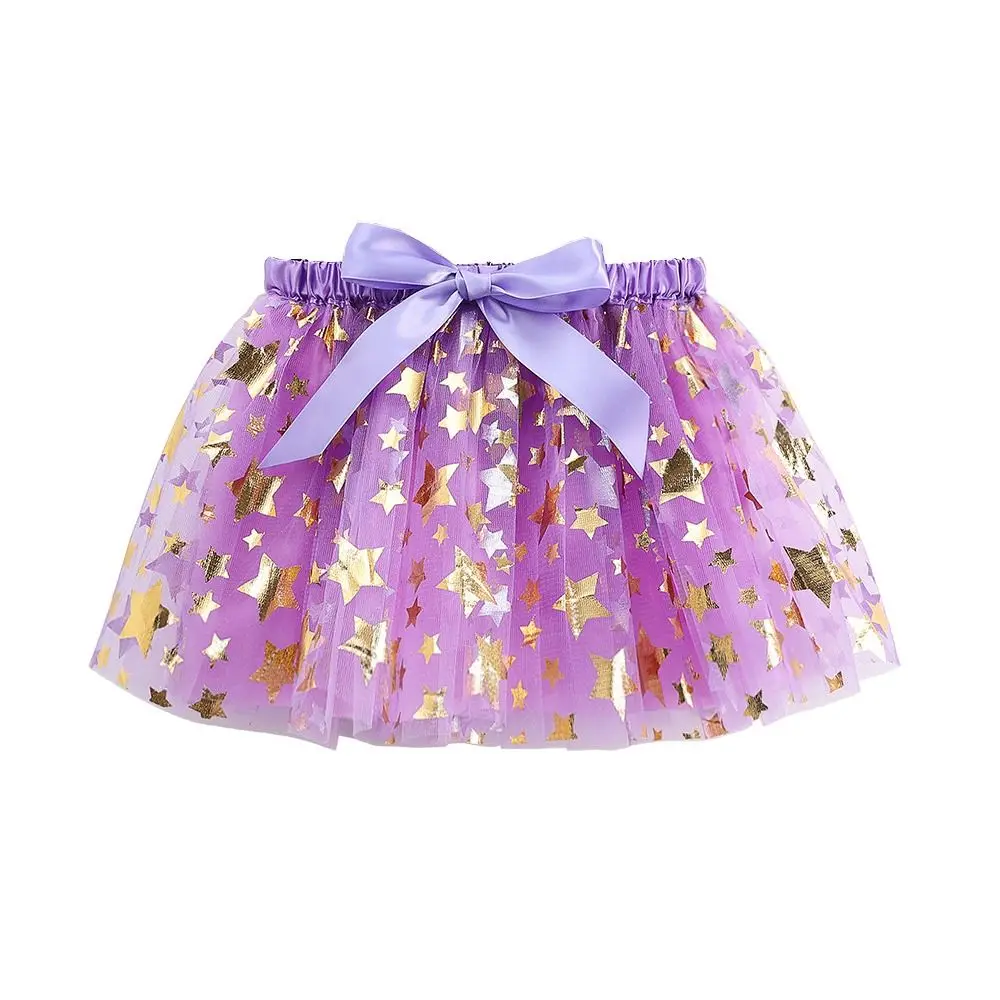 

Fluffy Tulle Girls Tutu Skirts Elastic Waist Mesh Princess Skirt Star Sequins Ball Gown Ballet Dance Skirt Christmas Costume