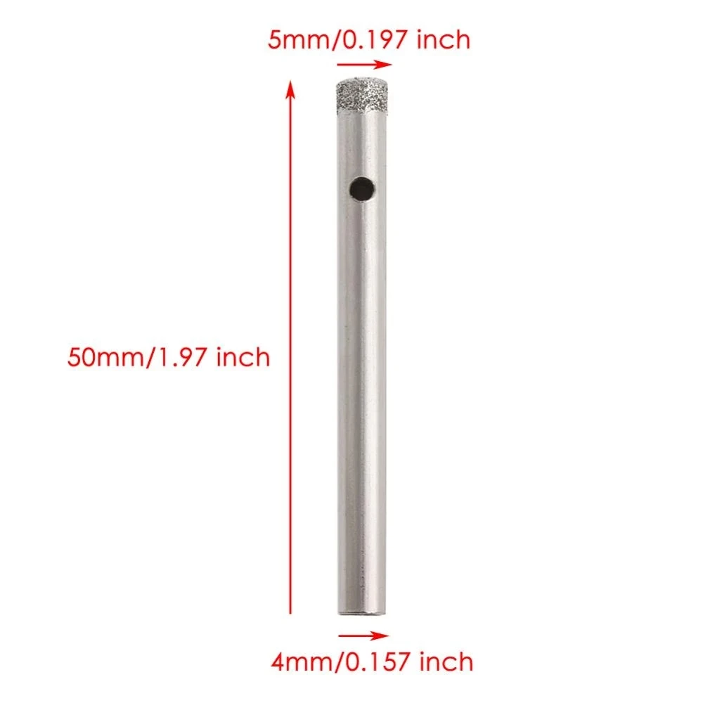 Mata Bor Berlian 5/6Mm Gergaji Kaca Ubin, Bor Pemotong Lubang Marmer Kaca Berlapis Berlian 5Mm, Gergaji Granit Marmer Ubin
