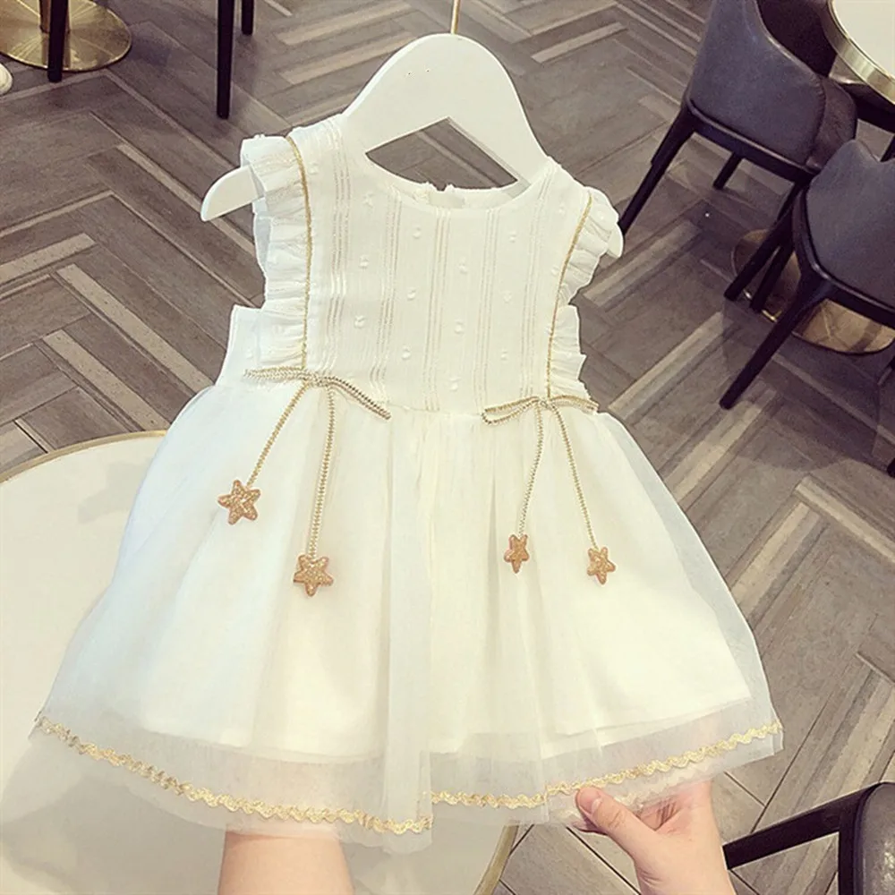 

New Clothes Girls 1-6old Summer new princess 80-130 children kids baby bow kids clothes casual dress 90%polyester