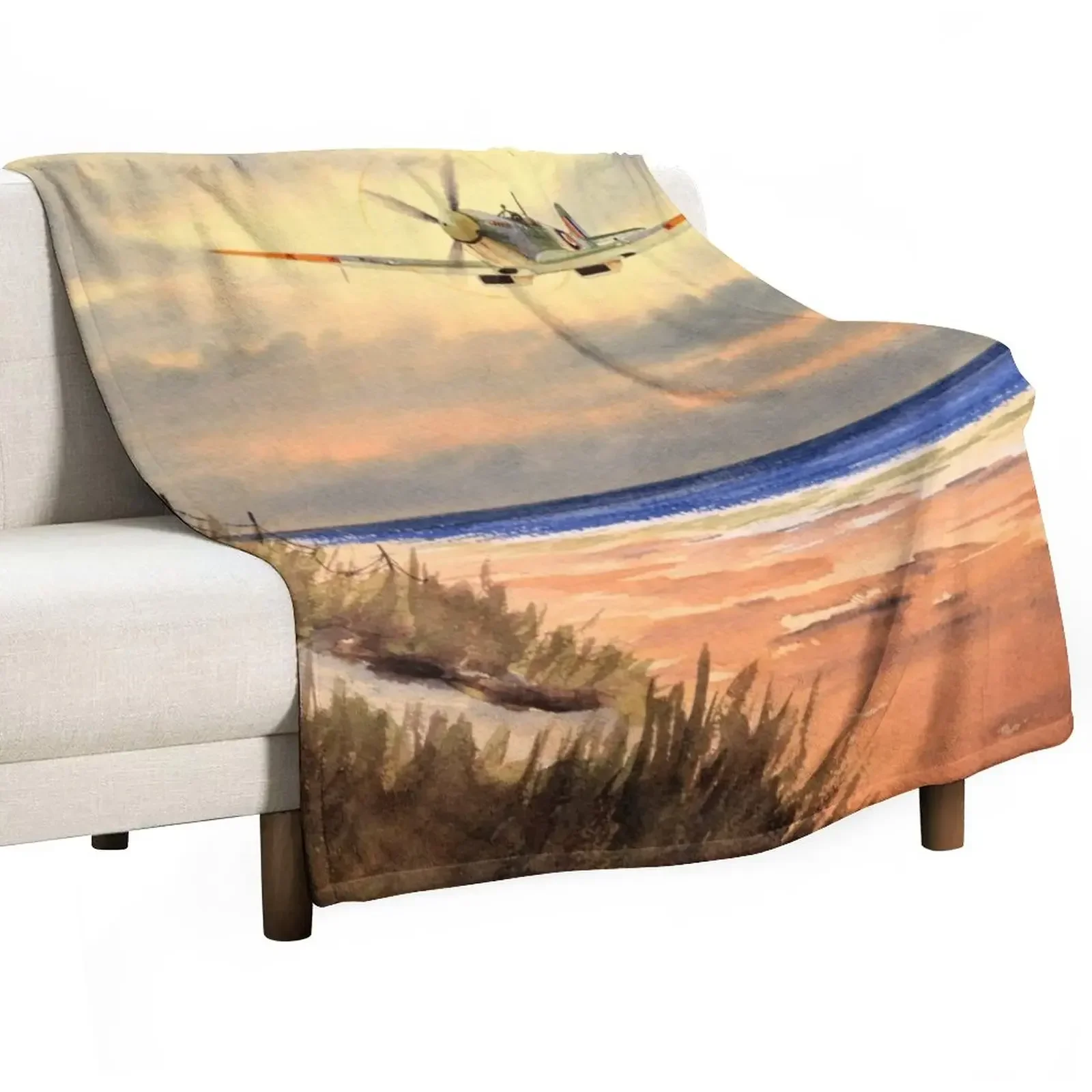 Spitfire MK 9 Throw Blanket For Sofa Thin Custom Plaid on the sofa Blankets