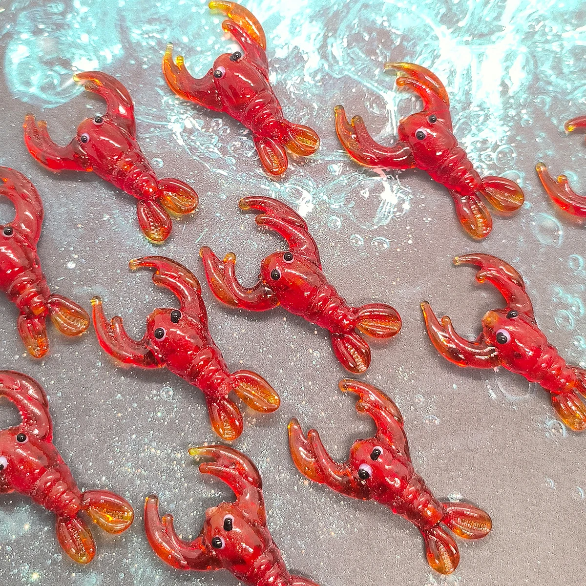 Lobster Lampwork Glass Beads 20mm Handmade Sea Charms 2pcs 4pcs for DIY Jewelry Making Bracelet Necklace Gift
