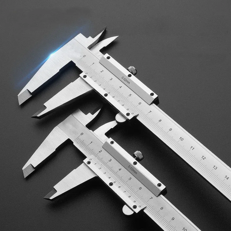 Vernier Caliper Metal Calipers Mechanical Micrometer Ruler Carbon Steel Caliper Arrow Steel Gauge Depth Measuring Tools 0-150mm