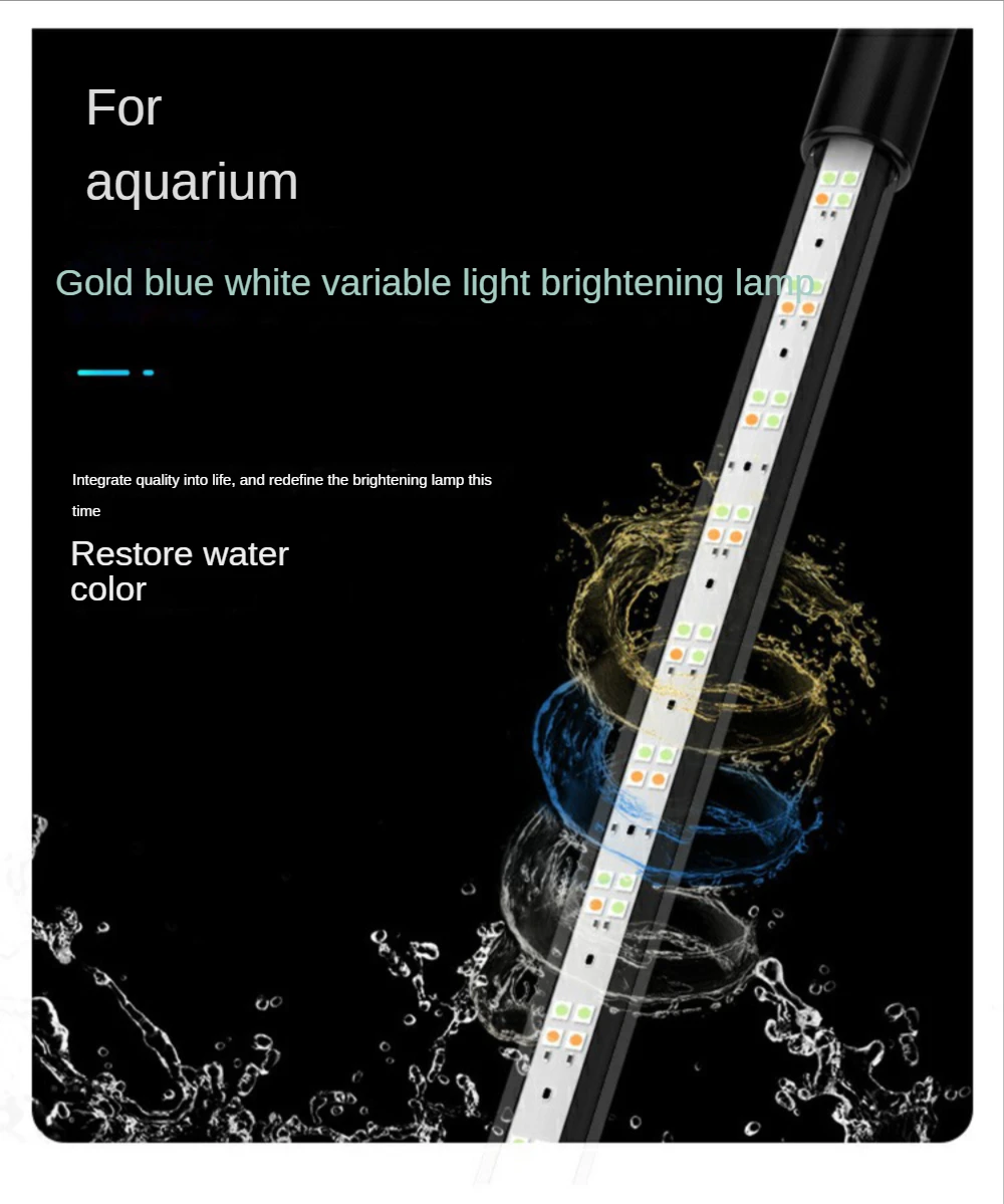 Imagem -05 - Submersível Led Fish Tank Aquarium Strip Light Vidro Arowana Melhorar a Cor dos Peixes Modos de Iluminação 26172cm 6000k 10000k