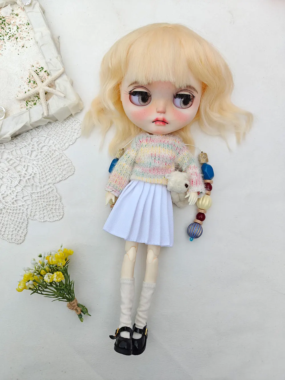 

Одежда для куклы blythe ручной работы, повседневный милый комплект OB22 OB24 AZONE Blyth, аксессуары для кукол, платье, одежда blythe, одежда для blythe