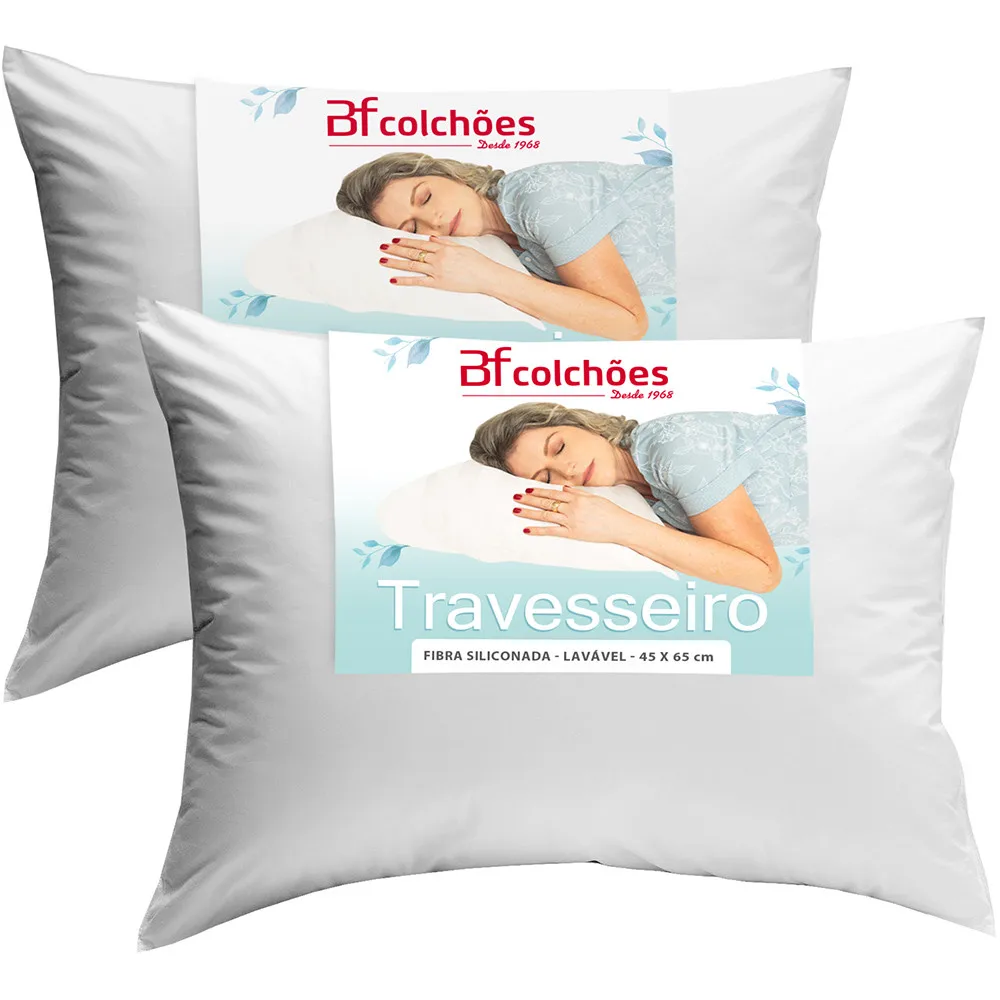 Kit 2 Washable Soft Fiber Anti-allergic Pillows 45X65 BF Mattressons