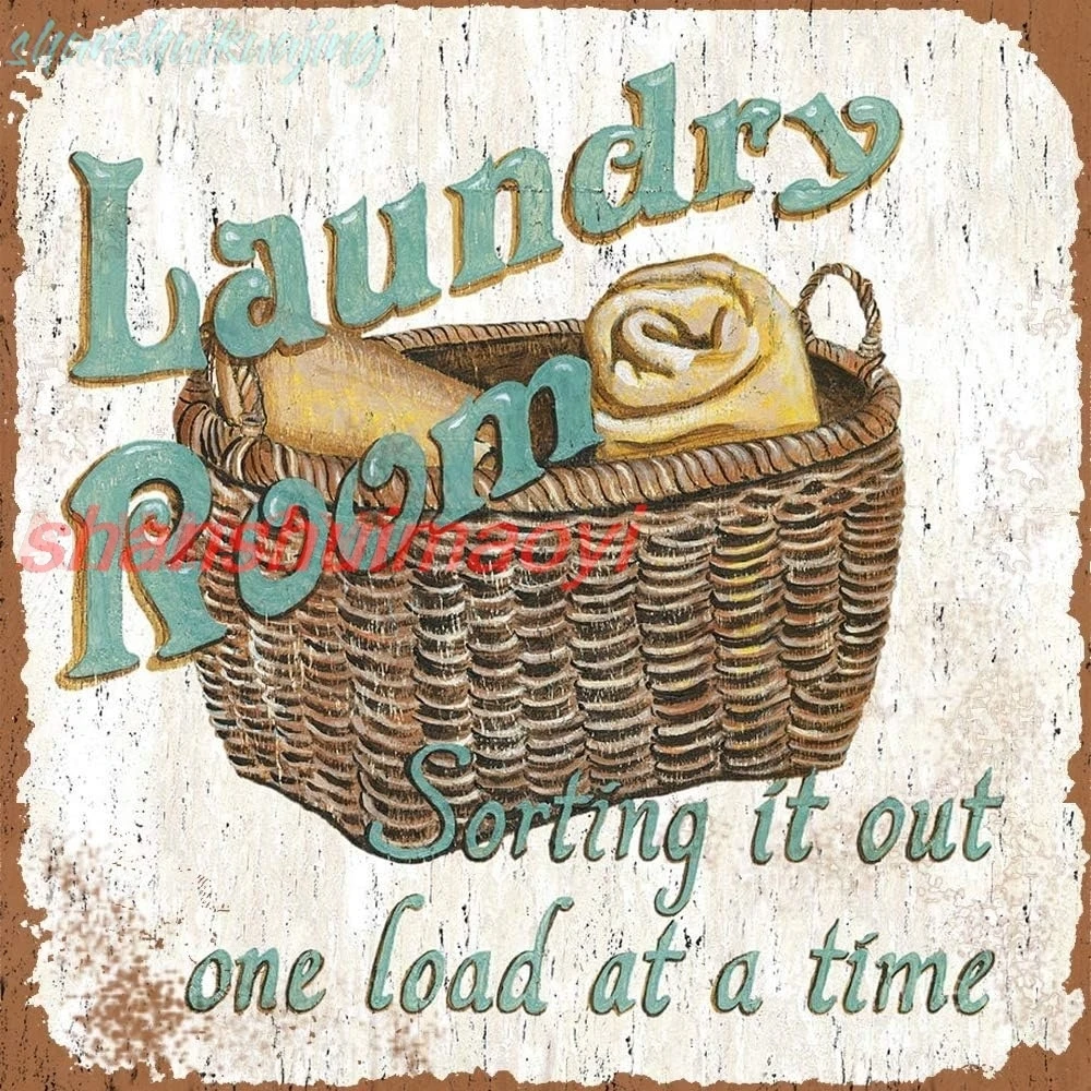 Metal Sign 8X12 Laundry Sorting It Out One Load At A Times Vintage Styles As,Ative Coffee, Wall Decor Tin Signs Plaques Pos FGDD