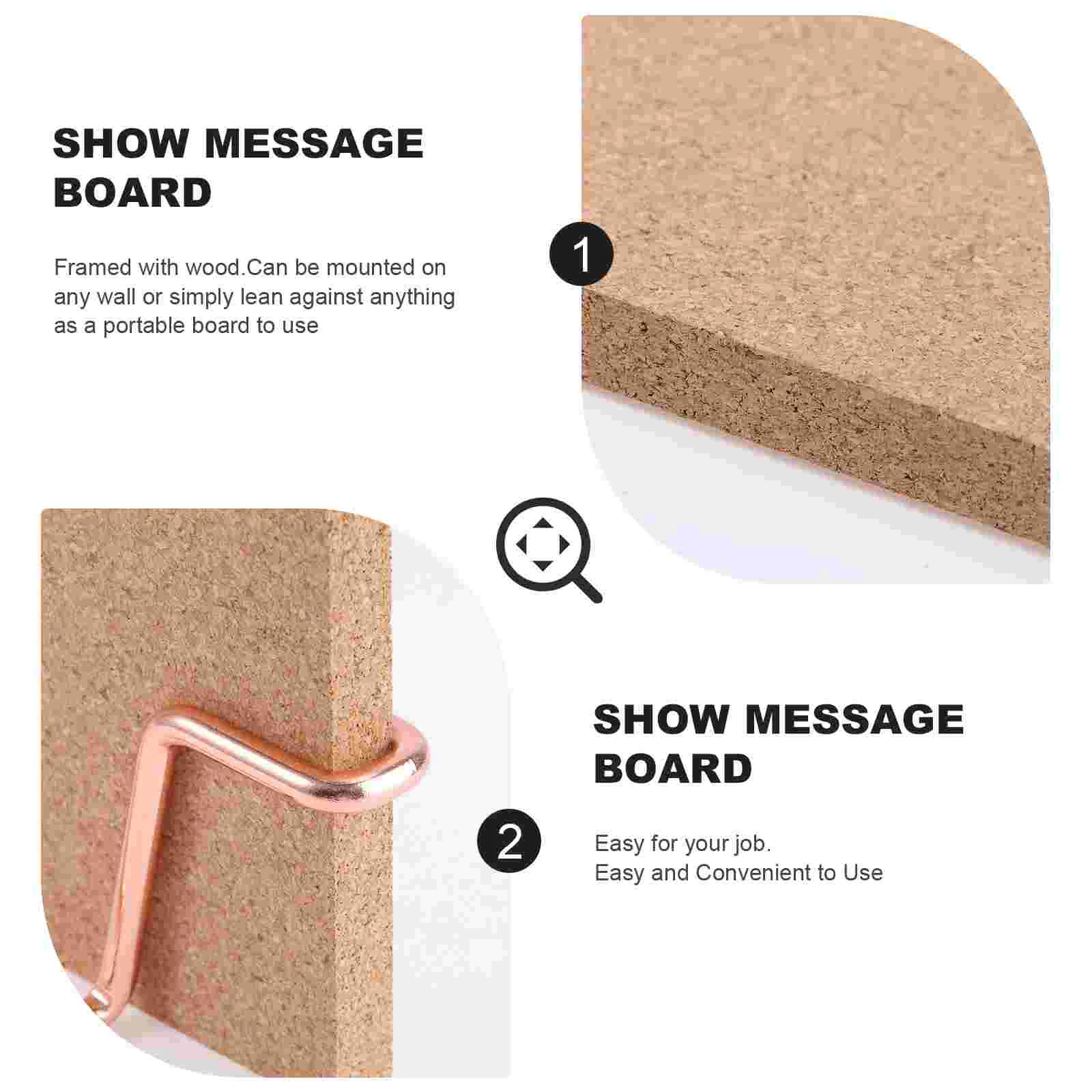 

Cork Board Bulletin Board Message Boards Wooden Pin Memo Board Notice Board for Home Office (Rose Gold Base)