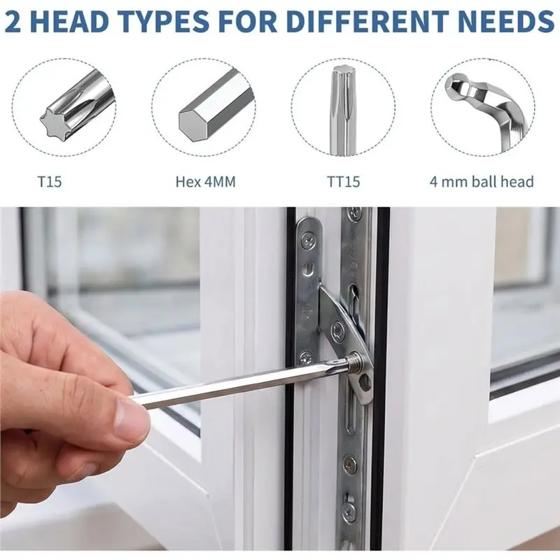 Hot Sale-4-Piece Window Adjustment Tool Set, Includes A Torx T15 Tool,Hex Key,Multi-Function Key,For Window And Door Maintenance