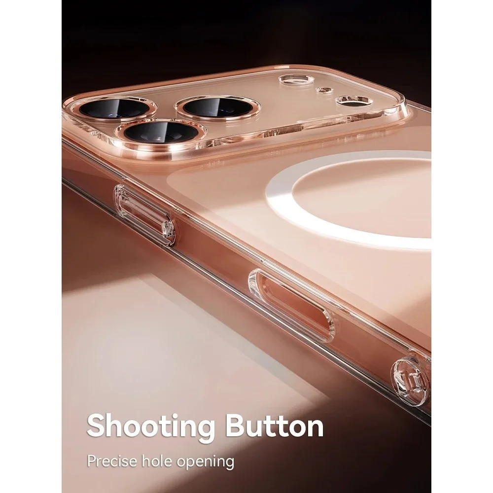 حافظة مغناطيسية جديدة لهاتف آيفون 17 برو ماكس حافظة مضادة للصفر غطاء شفاف لهاتف آيفون 17 برو ماكس غطاء رقيق للشحن اللاسلكي