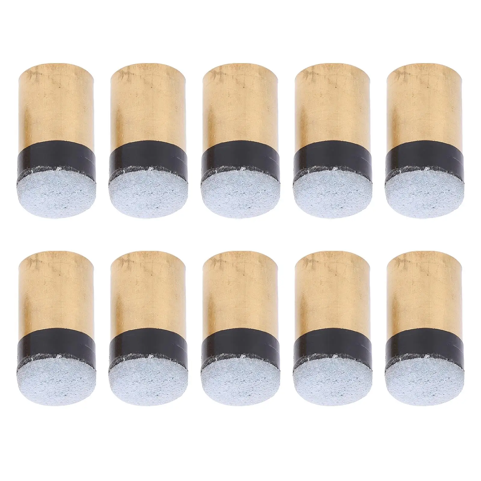 10pcs Copper PU Leather Pool Cue Tips Snooker Ferrule Set