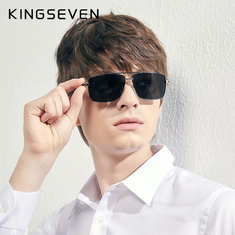 

KINGSEVEN Polarized Men's Aluminum Sunglasses Fishing Driving Sun glasses Men UV400 Men Women Square Male Sun Glasses