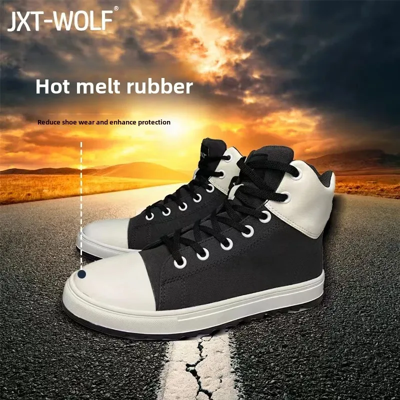 Men Motorcycle boots Breathable Anti-fall Rider Road Racing Casual Shoes Boots Gear Shift Rubber Sole Reflective Motorbike Shoes