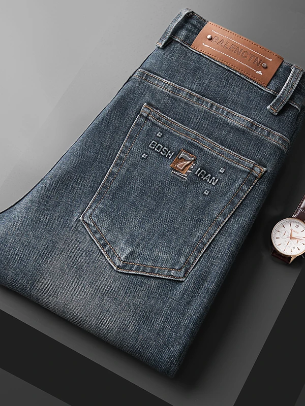 

Waed Heavy Du Straight Leg Men's Jeans Trendy Slim Fit Casual Faion Autumn Winter New Arrival mid Waist Dstring