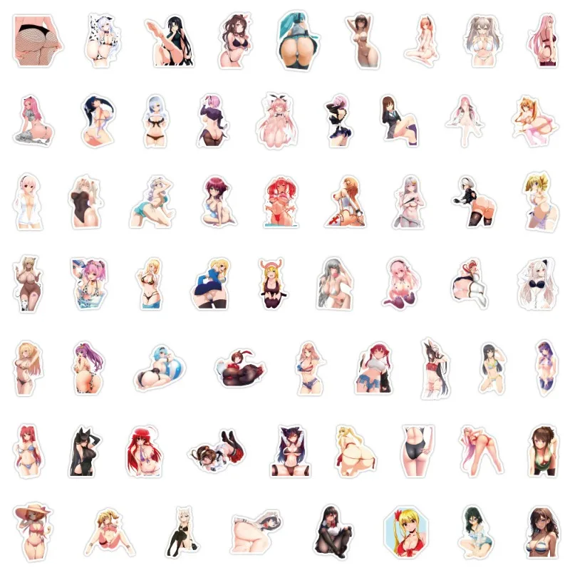 60pcs Anime Sexy Girl Hentai Graffiti Stickers Computer Skateboard Guitar Mobile Phone Water Cup Waterproof Decorative Stickers