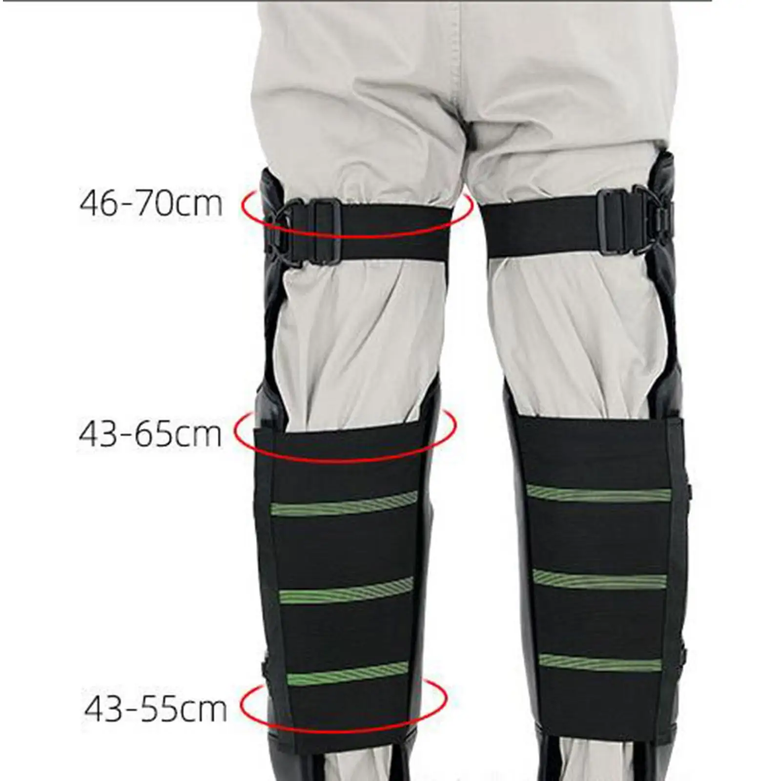 Winter Motorcycle Leg Gaiter Windproof Knee Brace Guards for Riding Cycling Skating with Reflective Stripe PU Leather