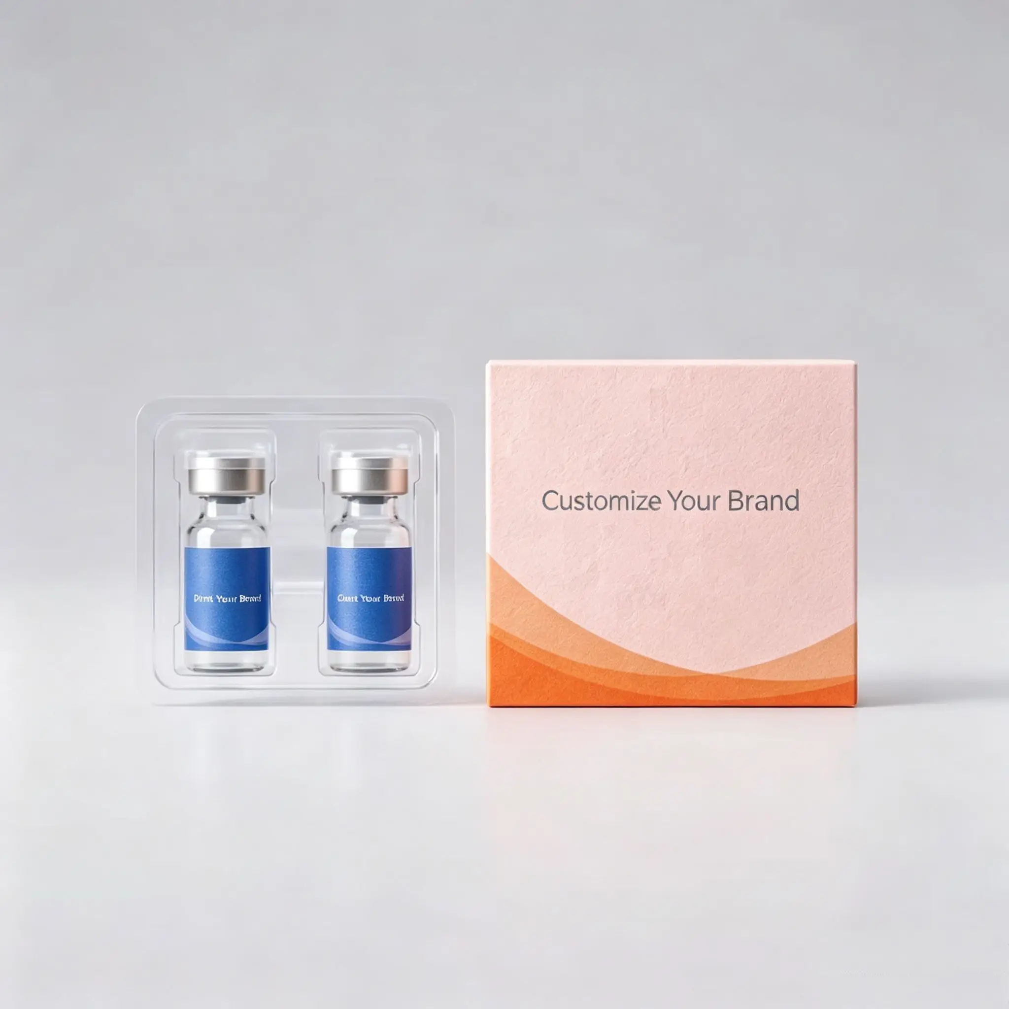 Commercial Standard Packaging Labels,Non-toxic Vinyl Stickers & Custom Boxes Fit Peptide Care Products