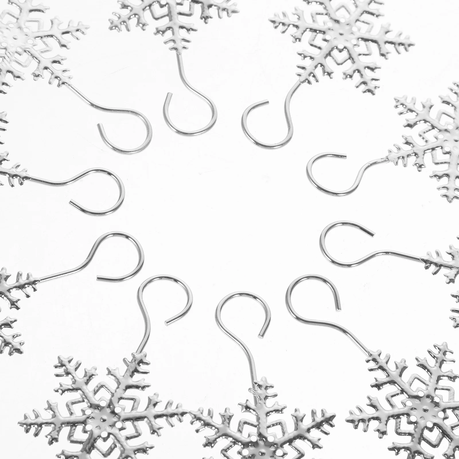 

10Pcs Snowflake Shaped Hooks Stainless Steel Christmas Stocking Hangers for Mantel Fireplace Xmas Holiday Decorations