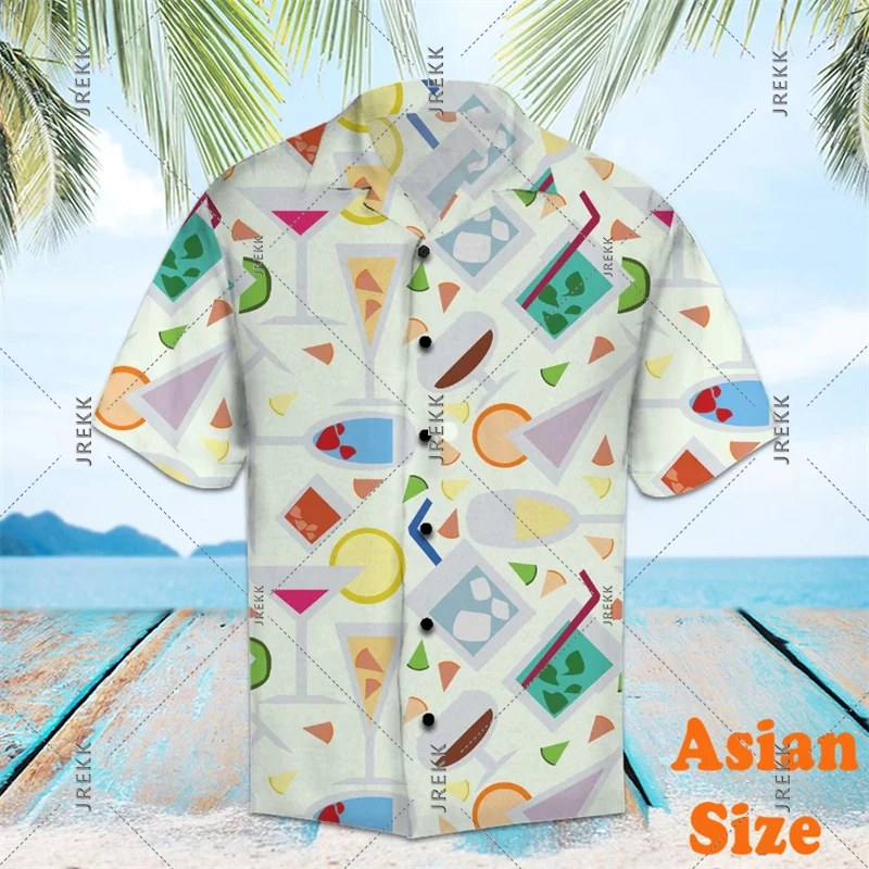 Camisa De Fiesta Para Hombre – Estampado Artístico De Neón, Manga Corta, Ideal Para Club, Playa Y Festivales